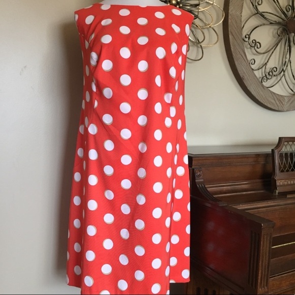 Alyx Dresses & Skirts - ALYX Size 22W Orange Polka Dot Midi Dress